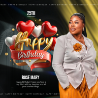 Black Birthday Celebration Instagram Post template