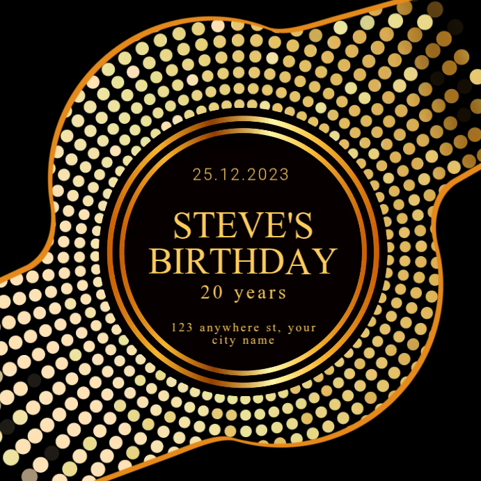 Black Birthday Celebration Instagram Post Template | PosterMyWall