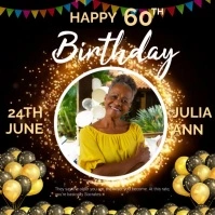 Black  Birthday Cellebration Instagram Post template