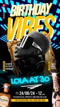 Black Birthday Event Flyer for Instagram Story template