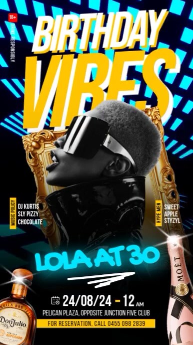 Black Birthday Event Flyer for Instagram Story template