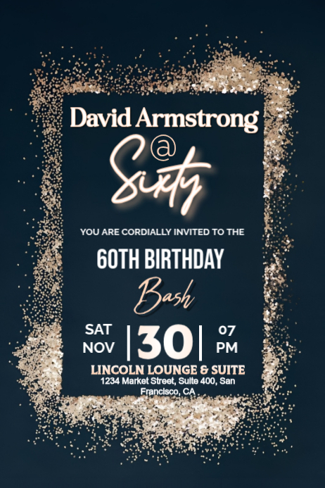 Black Birthday Invitation Poster Template | PosterMyWall