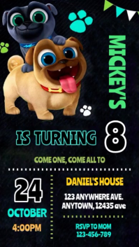 Black Birthday Party Digital Display Template