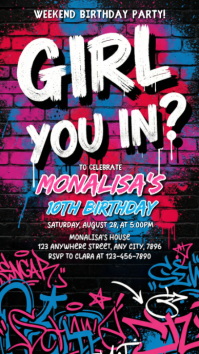 Black Birthday Party Instagram Story template