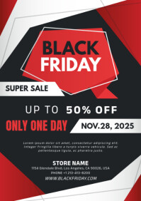 Black Black Friday Sale A4 template