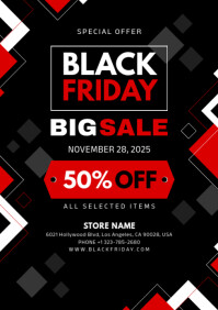 Black Black Friday Sale A4 template