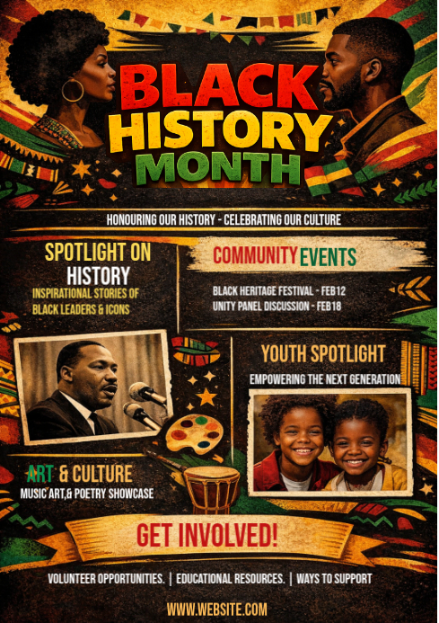 Black Black History Month A3 Template | PosterMyWall