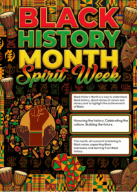 Black Black History Month A6 template