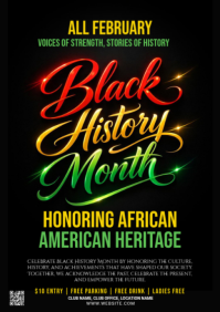 Black Black History Month Celebration A2 Template