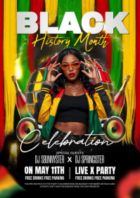 Black Black History Month Celebration A5 Video template