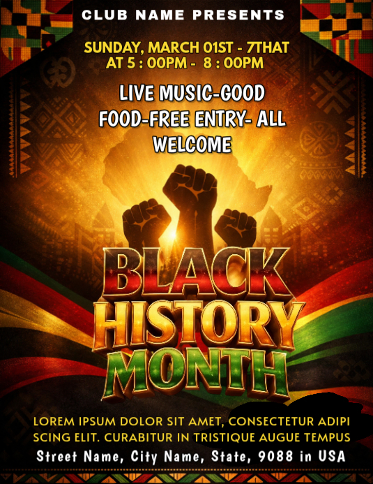 Black History Month Celebration Template | PosterMyWall
