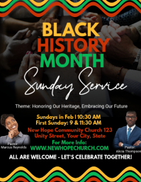 Black Black History Month Celebration Flyer template