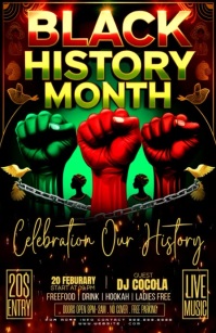 Black Black History Month Celebration Half Page Wide Halbe Seite breit template