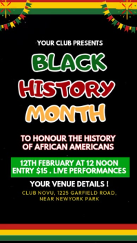 Black Black History Month Celebration Instagram Reel Video template