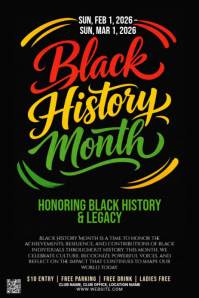Black Black History Month Celebration Pinterest Graphic template