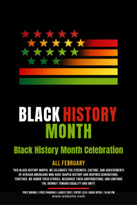 Black Black History Month Celebration Pinterest Graphic template