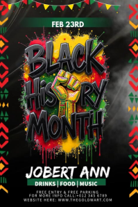 Black Black History Month Celebration Poster Video template