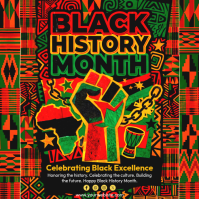 Black Black History Month Celebration Square Quadrat (1:1) template