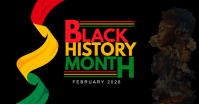 Black Black History Month Facebook Shared Image template