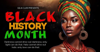 Black Black History Month Facebook Shared Image Video template