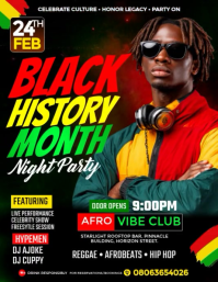 Black Black History Month Night Party Flyer Video template