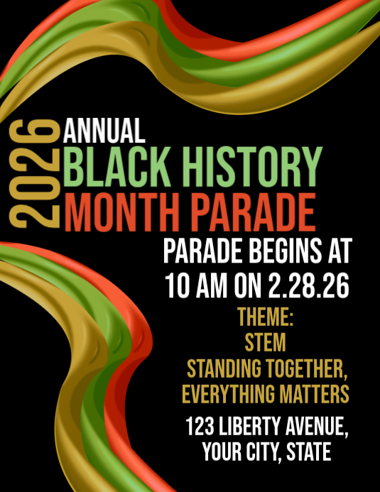 Black Black History Month Parade Flyer Template | PosterMyWall