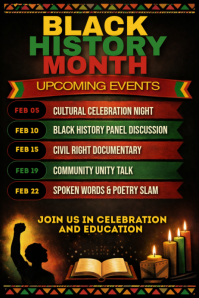 Black Black History Month Poster template