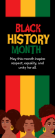 Black Black History Month Roll Up Banner 2' × 5' template