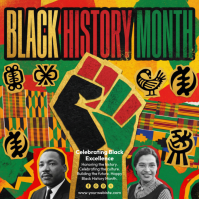 Black Black History Month Square Quadrato (1:1) template