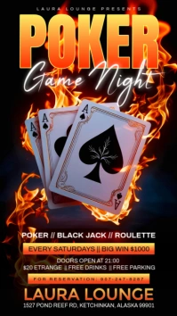 Black Poker Game Night Instagram Story template