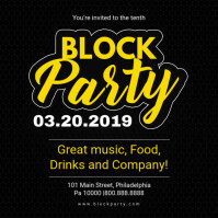 Black Block Party Social Media Invite Instagram Post template