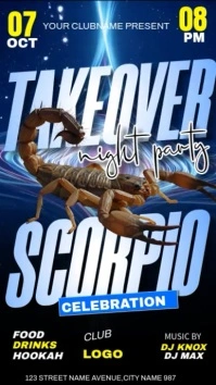 Black Blue Gradient Scorpio Party Instagram Reel template