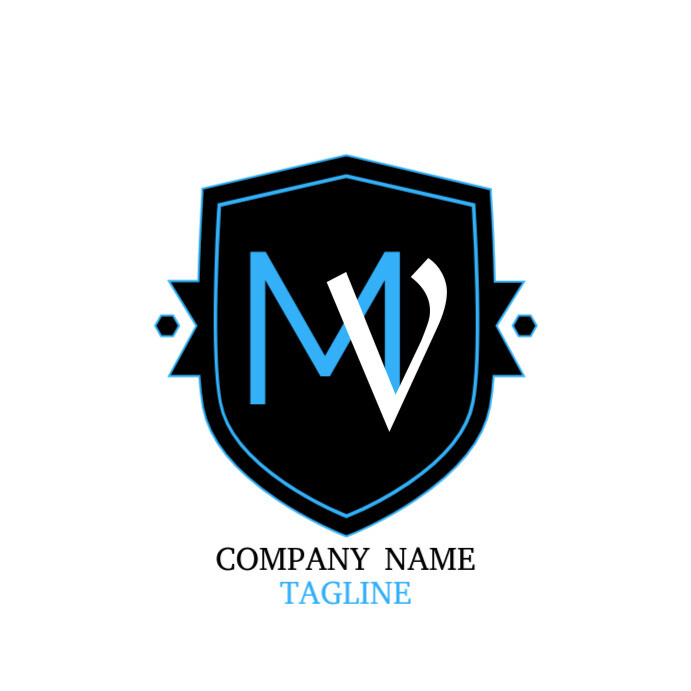 BLACK BLUE WHITE MV SIMPLE MODERN LOGO Publicação no Instagram template