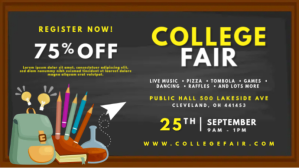 Black Board School Fair Banner Vídeo de portada de Facebook (16:9) template