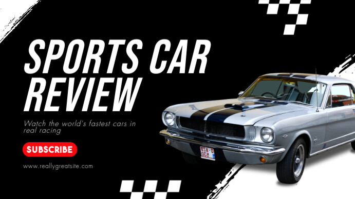 Black Bold Modern Auotomotive Youtube Thumbnail Template | PosterMyWall