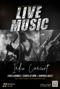 Black Bold Music Concert Poster Affiche template
