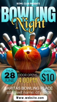 Black Bowling Event Instagram Story template