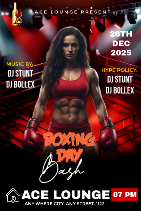 Black Boxing Day Bash Poster Template | PosterMyWall