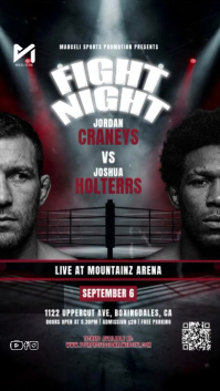Fight Night Promotion Video Template - Boxing MMA Event Instagram Story Digital Display (9:16)