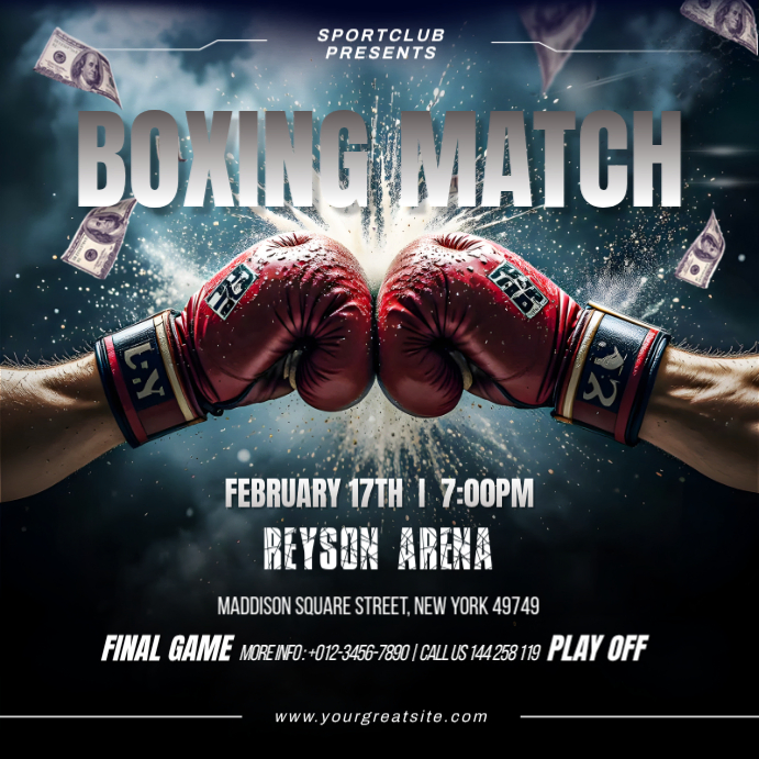 Copy of Black Boxing Match Instagram Post | PosterMyWall