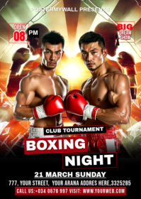 Black Boxing Tournament A6 template