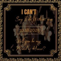 Black Bridesmaid Cards, Bridesmaid Poster, Bridesmaids Invitations, Bridesmaid Proposal Cards Instag template