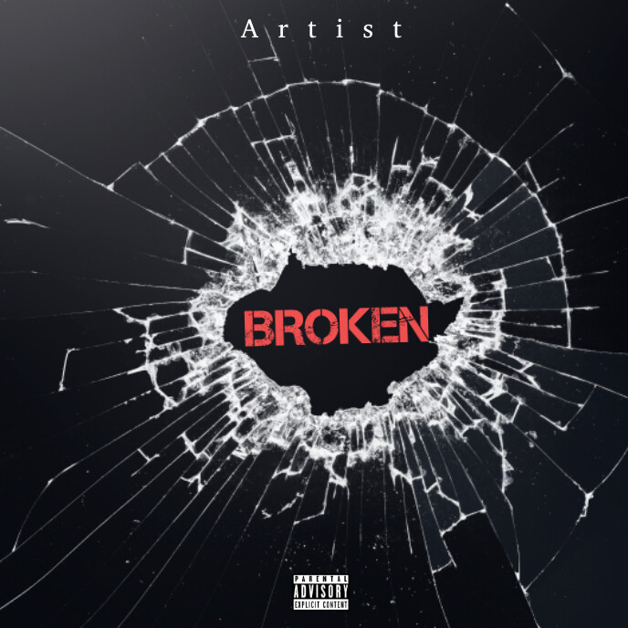 Black  Broken Album Cover Album Cover template