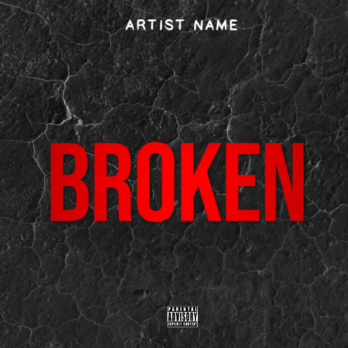 Black Broken Mixtape Cover Album Cover Template | PosterMyWall