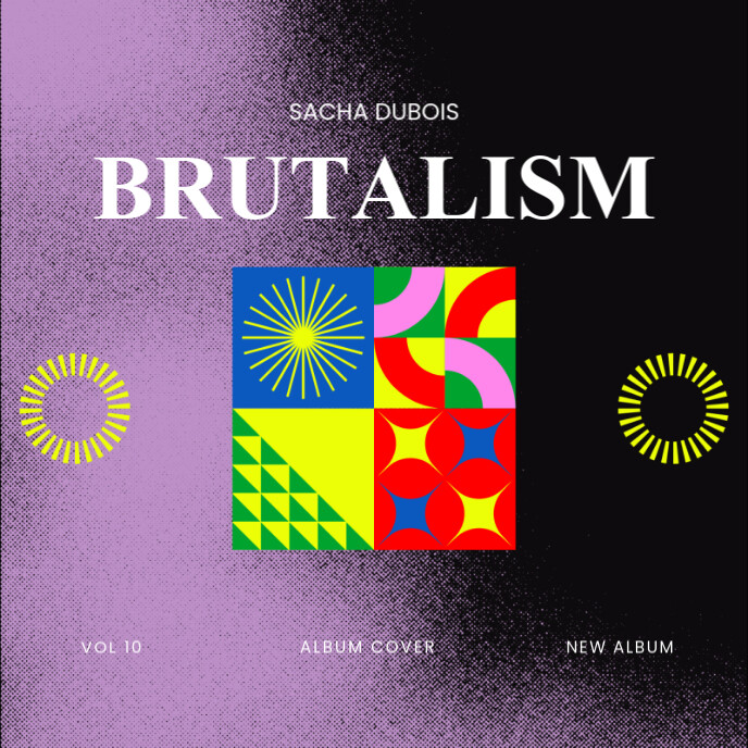 Black Brutalism Album Cover template