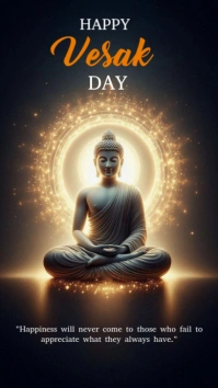 Black Buddha Day  Digital Display (9:16) template