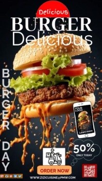 Black  Burger Day  Instagram Story Indaba yaku-Instagram template