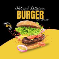 Black Burger Instagram Post template