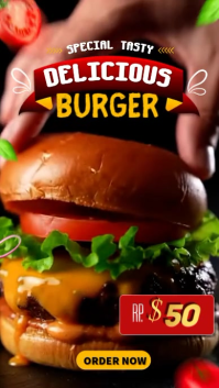 Black Burger Promotion Instagram Story Video template
