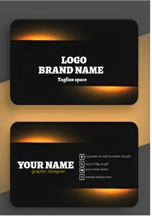 Black Business Card, Identity Card, Intro Card, Personal Branding Card ...